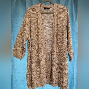 Lane Bryant lightweight open front cardigan, tan multi
